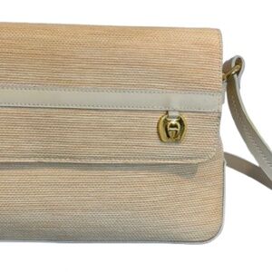 NWT Etienne Aigner Savannah Collection Straw Purse Style 31353 Ivory Fairy